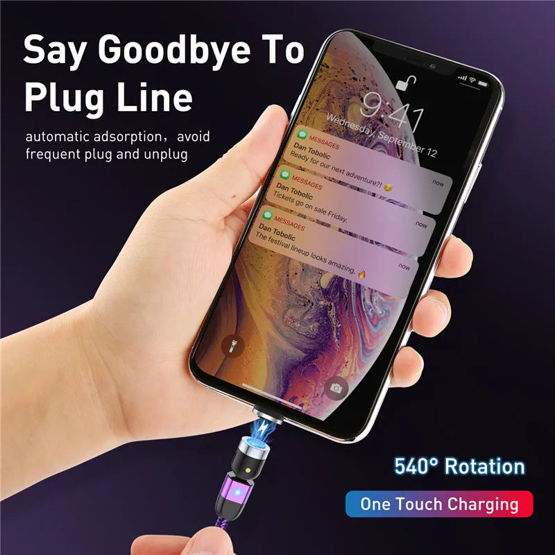 Зарядный кабель USLION Micro USB Type C 3A магнитный 4 цвета | Мобильные телефоны и