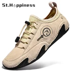 2021 г. Новая мужская кожаная обувь роскошные брендовые легкие повседневные лоферы, Мокасины, модная мягкая обувь на плоской подошве для вождения, большой размер 48