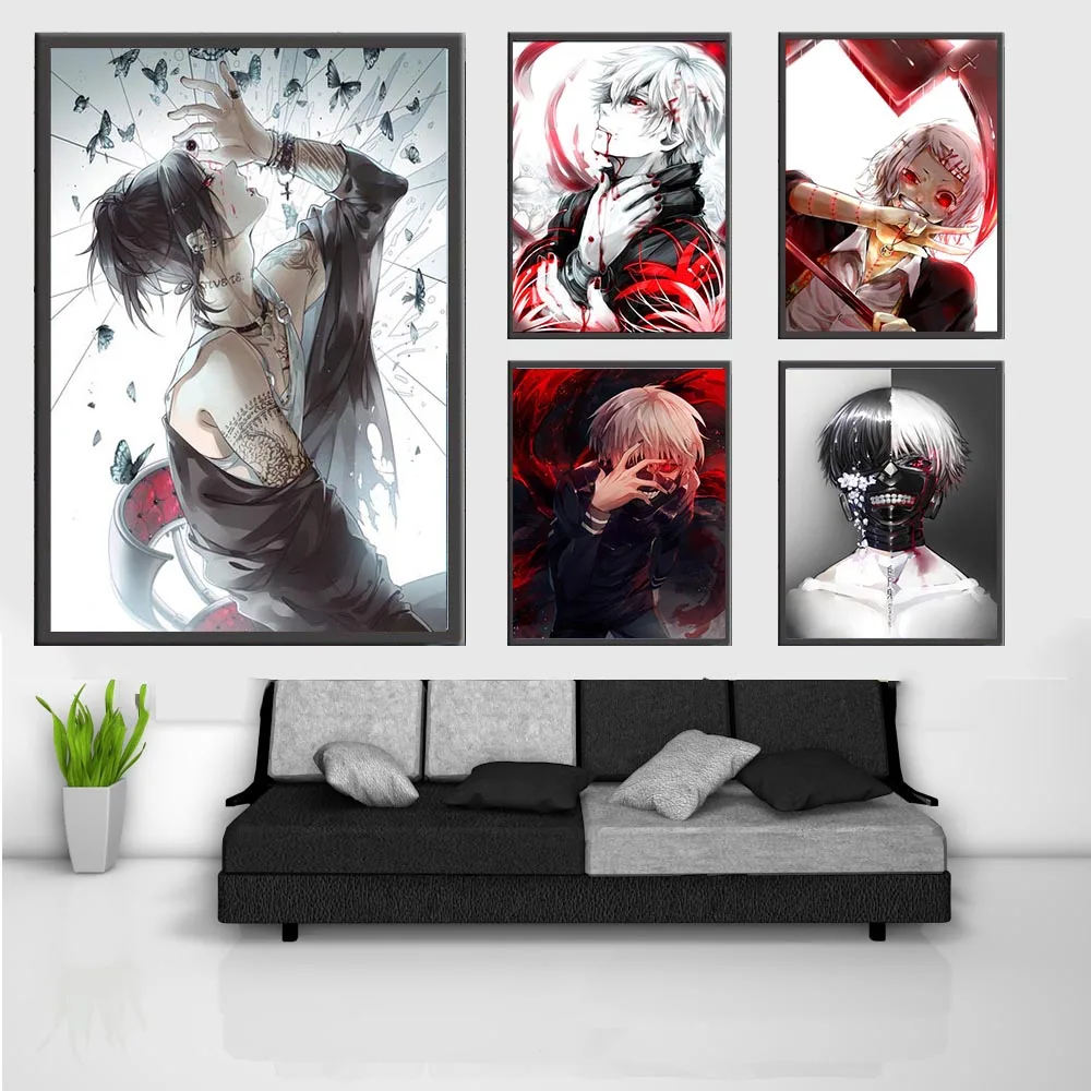 

Wall Art Home Decor Print Canvas Painting Japan Anime Kaneki Ken Tokyo Ghoul Nordic Style Poster Modular Picture For Living Room