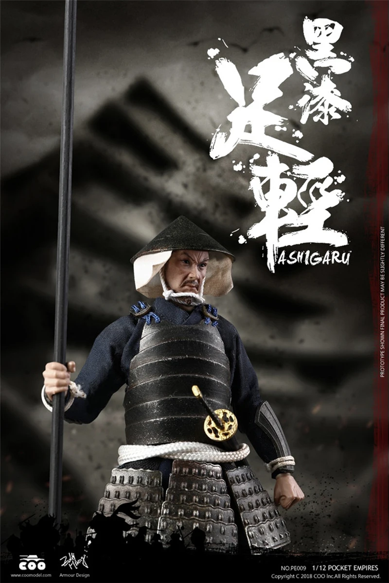 1/12 весы COOMODEL PE009 японский самурайский солдат черная Броня ASHIGARU фигурка Кукла Коллекция