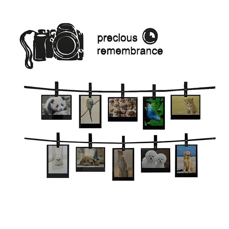 Aqumotic 5" Picture Frame Crafts Art Model Acrylic Photo Framed Memory Background Wall Sticker Home Decorative Paintings | Дом и сад