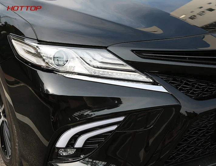 Автомобильные фары из нержавеющей стали, брови, веки для Toyota Camry, автомобильный Стайлинг, передняя фара, брови, накладка, аксессуары