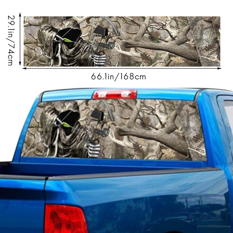 

Grim Reaper for Truck Jeep Suv Pickup 3D Rear Windshield Decal Sticker Decor Rear Window Glass Poster 66.1 x 29.1 Inch A134