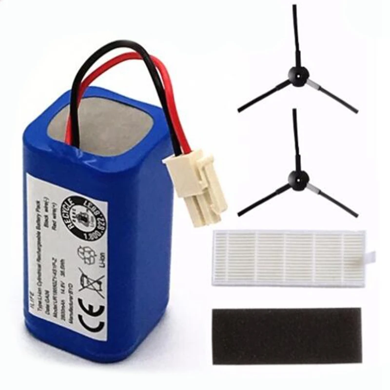 Аккумуляторная батарея 2x фильтр + 2 x щетка 14 8 V 2800Mah Роботизированный пылесос