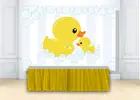 Фон для фотостудии с изображением маленькой желтой утки тема, детский душ пузырьков