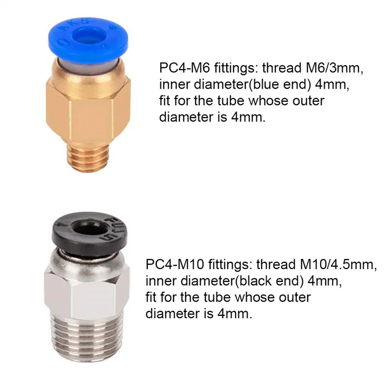 Новый PC4-M6 пневматические установки и 5 шт. PC4-M10 Пневматический фитинг для Creality Ender