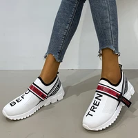 big size womens vulcanized shoes sneakers color matching and ventilation net shoes running light flying woven casual shoes