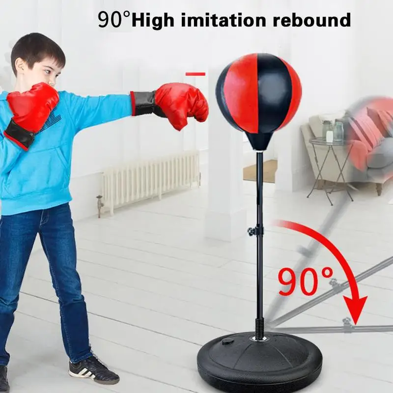 

Adjustable Fitness Boxing Punch Pear Speed Ball Relaxed Boxing Punching Bag Speed Bag For Kids Children+Glove+Pump+Base+ Poles
