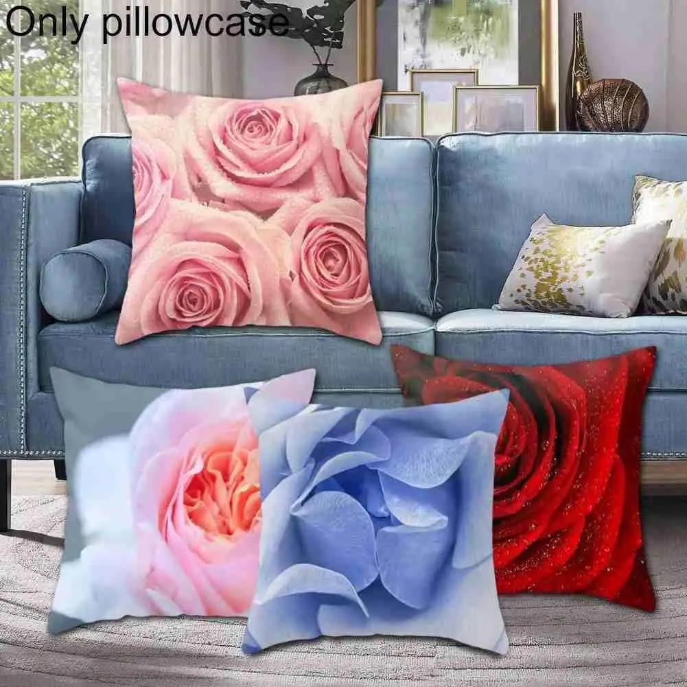 

2021 Роза подушки Чехлы для подушки для украшения дома, дивана, горячие Свадебная наволочка 45X45cm стул украшения V9B0