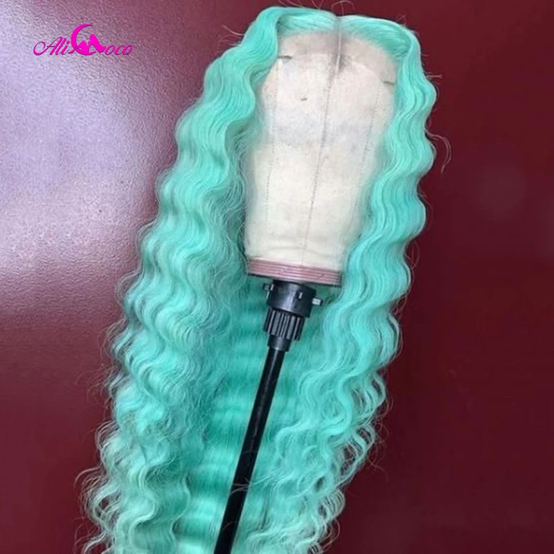 Парик Ali Coco с цветным розовым фиолетовым Омбре оранжевым кружевом спереди 13x4 HD