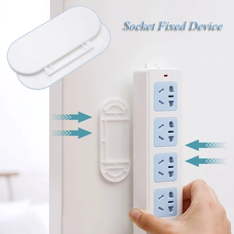 

2021 Seamless Punch-free Plug Sticker Holder Wall Fixer Power Strip Holders Storage for Sockets Wall Holders Shelf Stand Holder