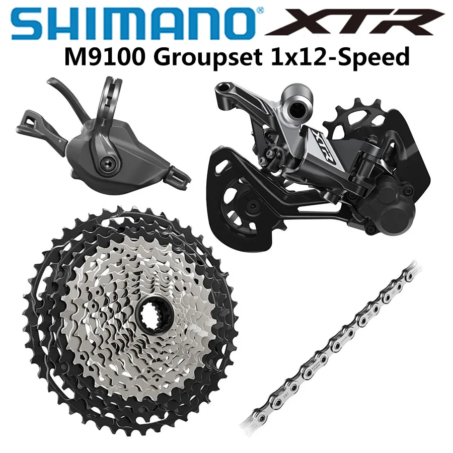 SHIMANO DEORE XTR M9100 Groupset Mountain Bike 1x12-Speed RD SL CS CN Rear Derailleur Shift Cassette 10-51T mtb Kit | Спорт и