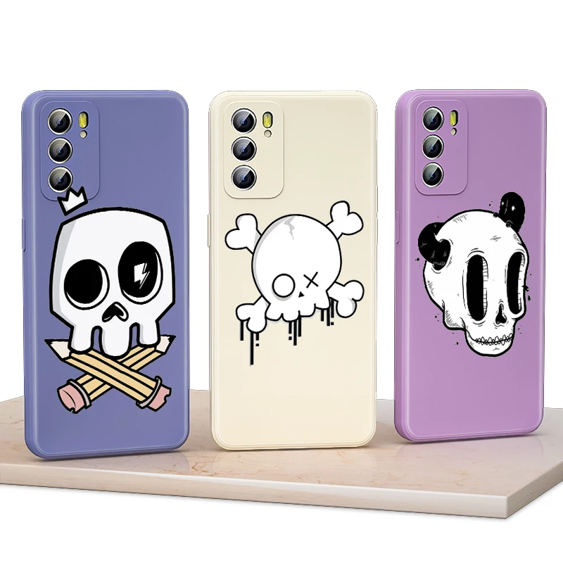 

Cute Skull Cartoon For Huawei Nova 6SE 7i 6SE 6 5i 5 5T 5Z 8 8i 8SE 7SE 7 Pro 4E 4 3i 3 Liquid Silicone Soft Phone Case