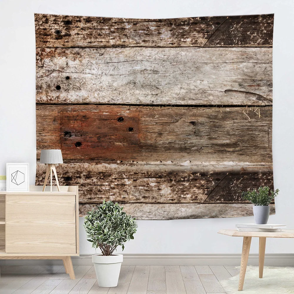 

Vintage Wooden Wall Tapestry Headboard Wall Art Bedspread Dorm Tapestry for Living Room Bedroom Home Decor Home Decor