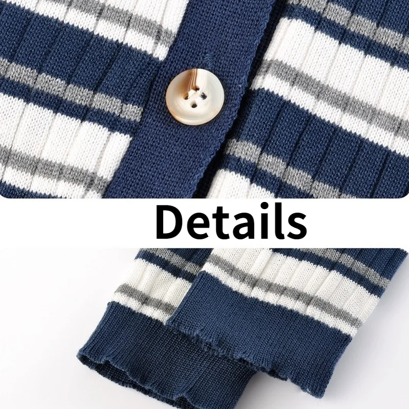 Basic Jackets Women V-Neck Long Sleeve Soft Cozy Leisure All-match Warm Spring Autumn Ulzzang Simple Striped New Arrival Retro | Женская