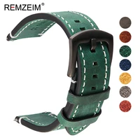 remzeim vintage genuine leather watchbands 7 colors belt 18mm 20mm 22mm 24mm women men cowhide watch band strap green brown