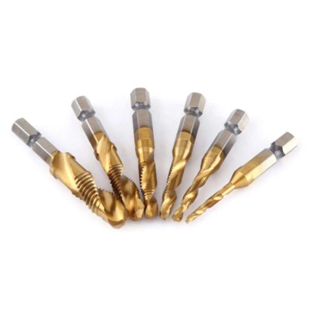 

Tap Drill Bits Set 1/4\" Hex Shank Drilling Tool Accessory Metric Thread