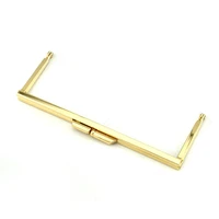 8 inch clutch frame straight channel smooth gold purse frame