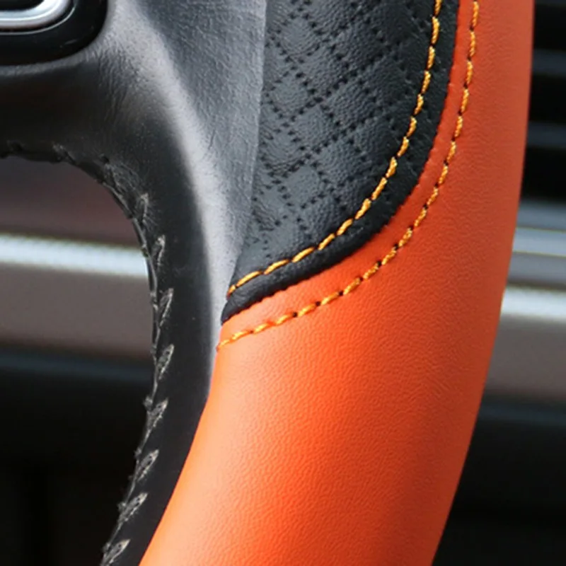 

Car Steering Wheel Cover Car Steering Wheel Grip Cover Leather Grip Cover Four Seasons Universal Breathable Non-slip Grip Cover