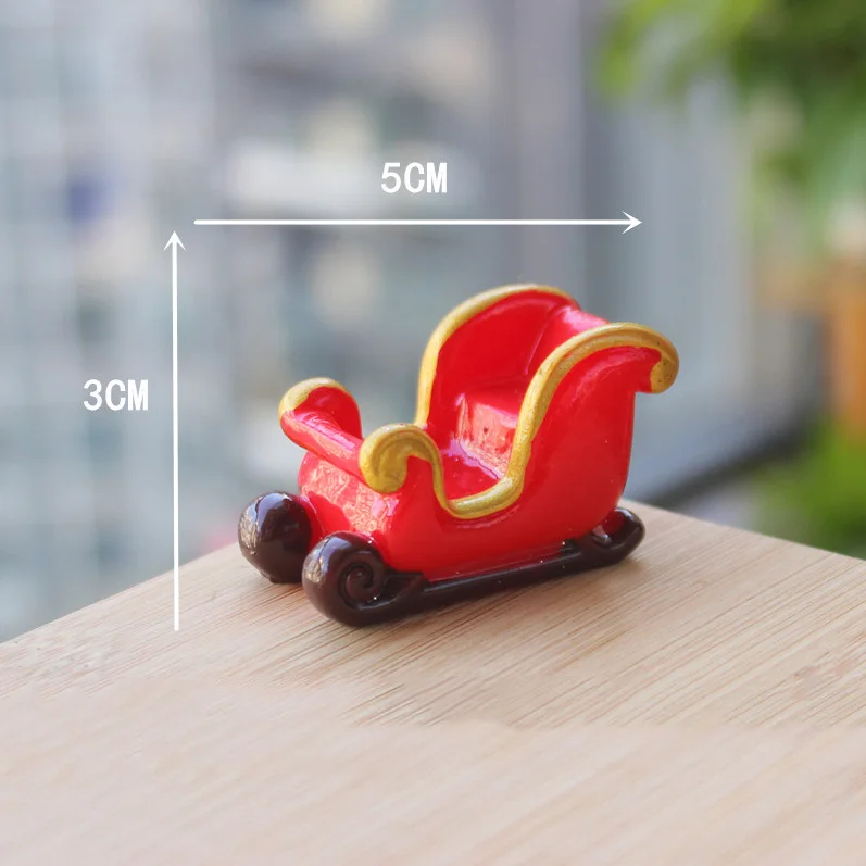 sled BAIUFOR Рождественский миниатюрный Санта Клаус сани олень подарок поезд статуэтки для террариума Феи садовый Декор снежный Пейзаж Модель - Цвет: sled
