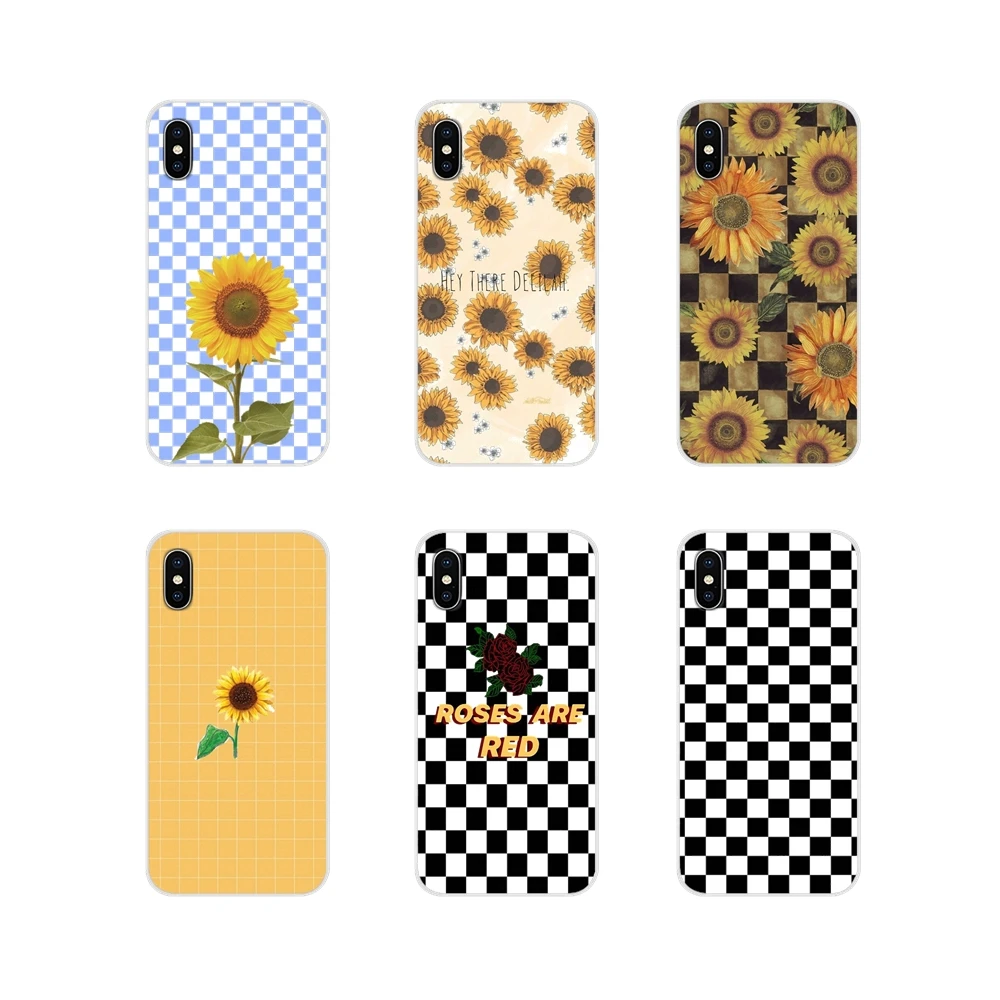 Аксессуары чехол для телефона Чехлы в клетку Подсолнух Роза Samsung Galaxy J1 J2 J3 J4 J5 J6 J7 J8