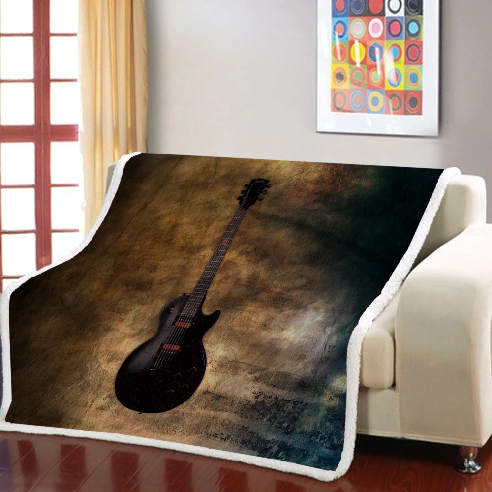 

Ancient Guitar Sherpa Blanket Fashion Weighted Blanket Bedspread Square Blanket Picnic Throw Blanket For Kids Girls Blanket