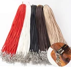 Хлопковый вощеный шнур, 2 мм, 20 шт., регулируемая плетеная веревка, цепочка для ожерелья с застежкой-лобстером, фурнитура для изготовления ювелирных изделий