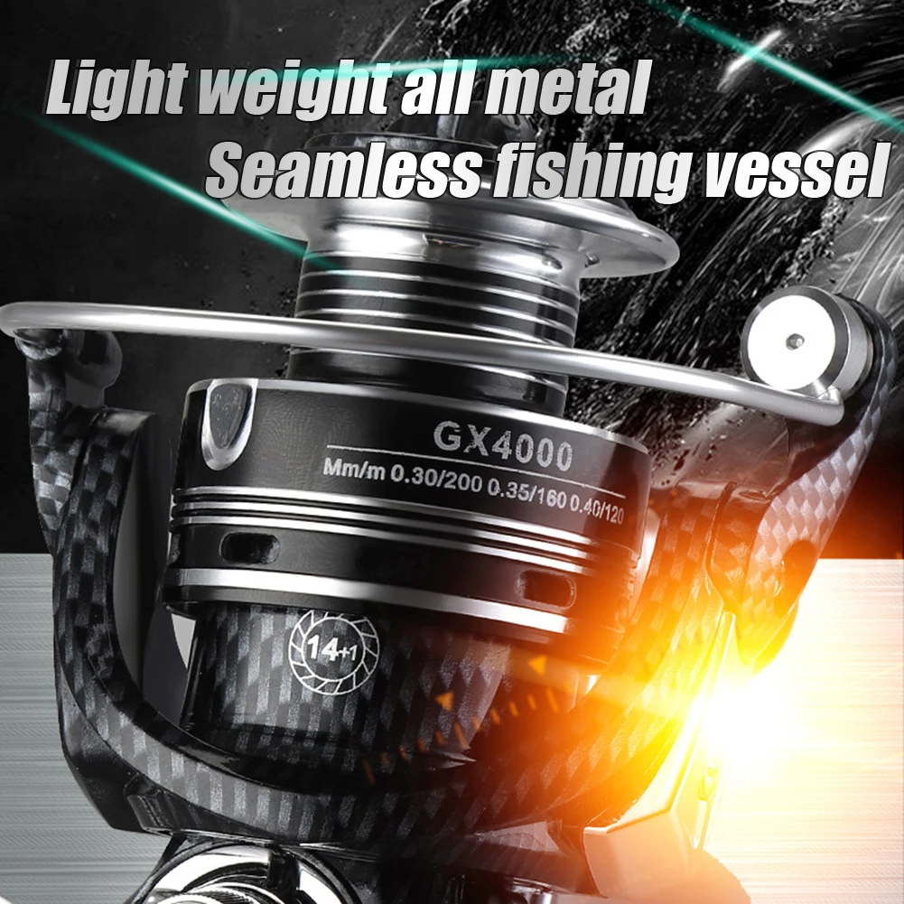 

Fishing Reel 13+1BB Gear Ratio 5.0:1 Max Drag 8KG All Metal Spool Spinning Reel Left/Right Hand Freshwater Wheels Spinning Reel
