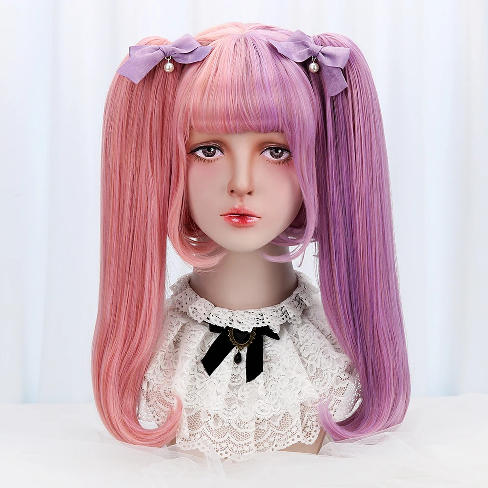 

Free Beauty 17 дюймов длинные волнистые синтетические детские розовые фиолетовые волосы с челкой в виде хвоста для женщин, повседневный костюм Ло...
