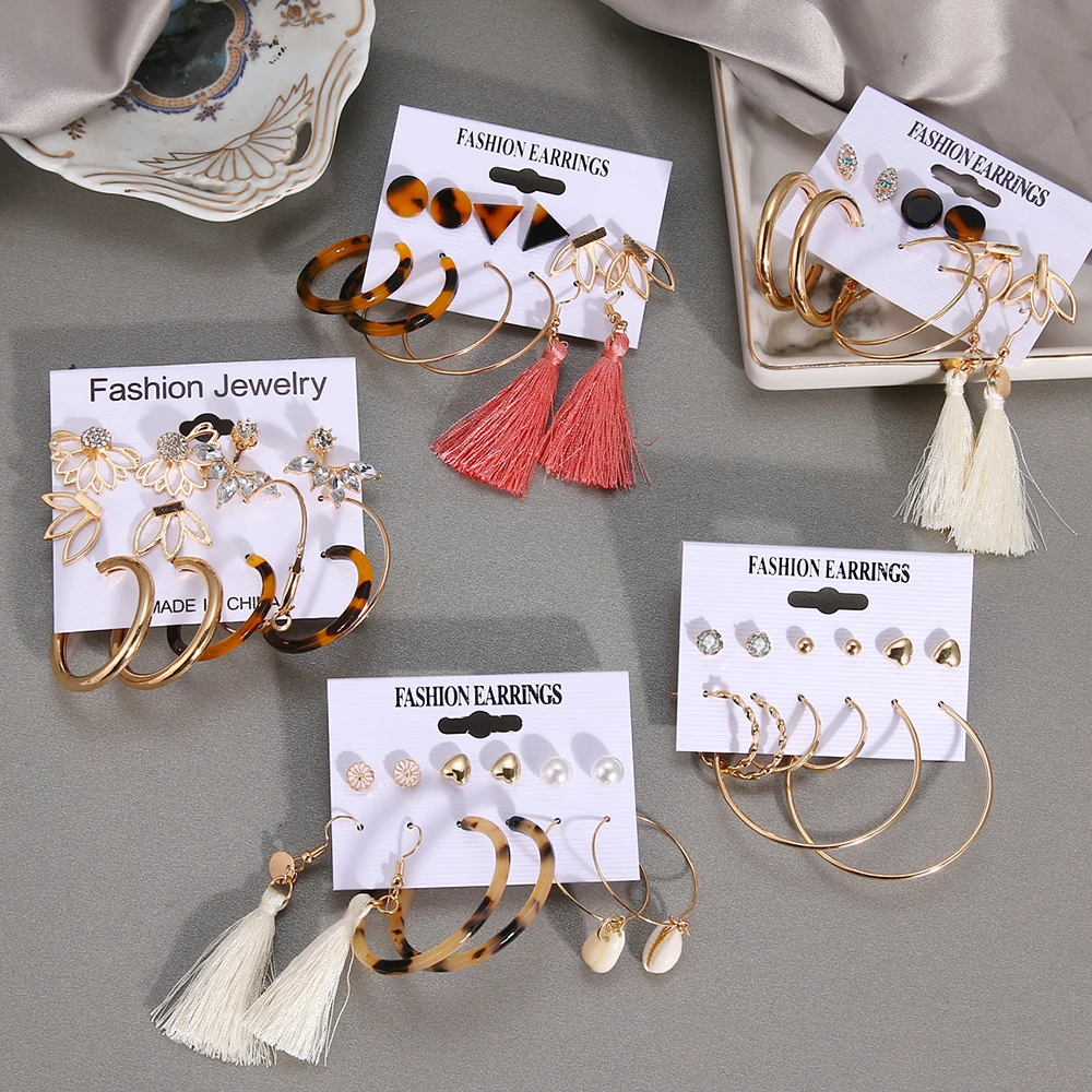 Винтажные женские серьги с геометрическим рисунком кристаллый акриловый сплав