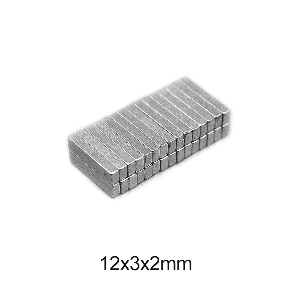20 ~ 1000 шт 12x3x2 редкоземельный магнит 12 мм * 3 блок с неодимовыми магнитами N35 12*3*2