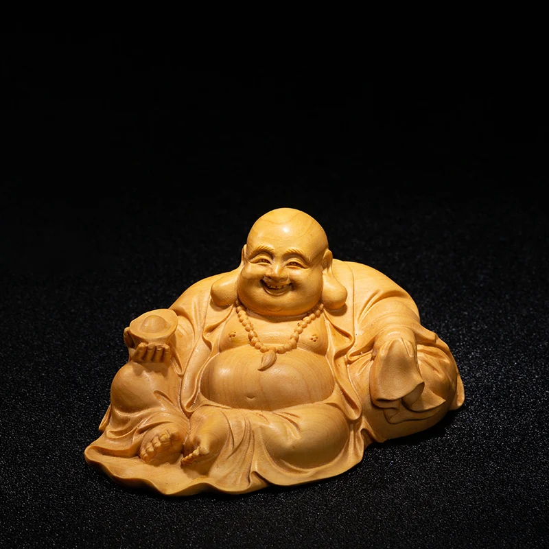 12 см смешная статуя из золотой слиток деревянная подарки Будды искусственные