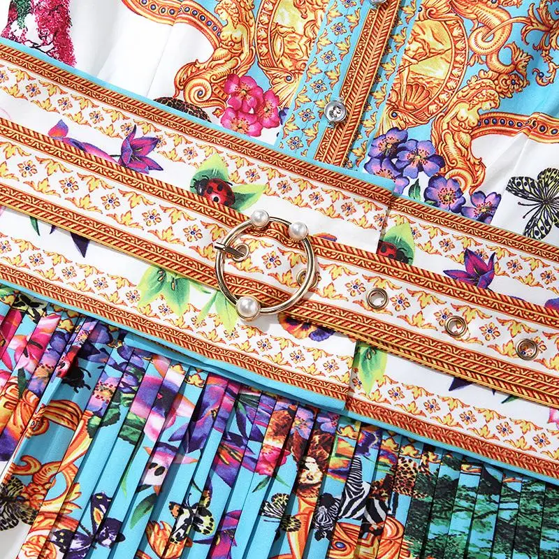 Женское плиссированное платье Осенние офисные платья с принтом вечерние длинным