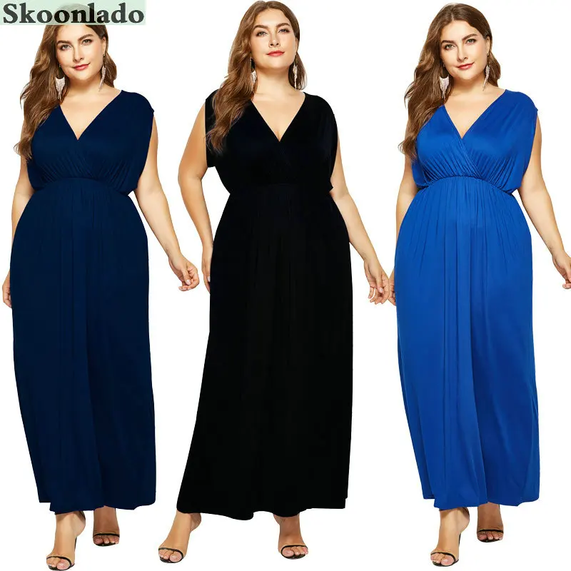 Новейшая модель С глубоким v образным вырезом Хлопковые женские длинные платья с