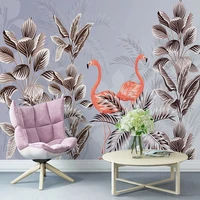 custom photo wallpaper nordic tropical rainforest flamingo mural living room sofa bedside background wall decor papel de parede