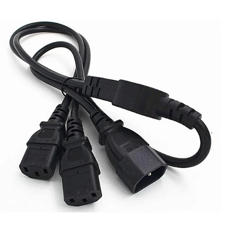 Черный 2 0 M male C14 TO C13 female transfer extension силовой кабель один sub two UPS PDU шасси интерфейс
