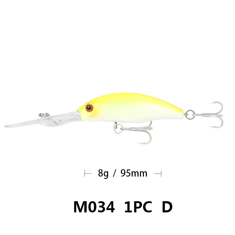 D Лидер продаж; Новинка; 9,5 см 8 г Minnow приманки для рыбалки качели маленькую погружения жесткая наживка глубокое погружение приманки высокое качество вибрации Япония PESCA, воблер - Цвет: D