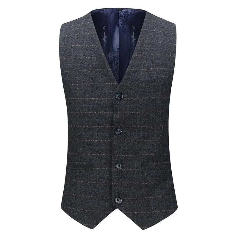 Мужской костюм YUNCLOS серый банкетный из 3 предметов с одной пряжкой пиджак + жилет