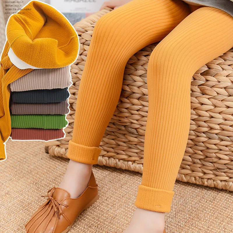 

Autumn winter children pants thin rabbit plush candy color trousers girls warm tight-fitting fruit green fashion kids leggings