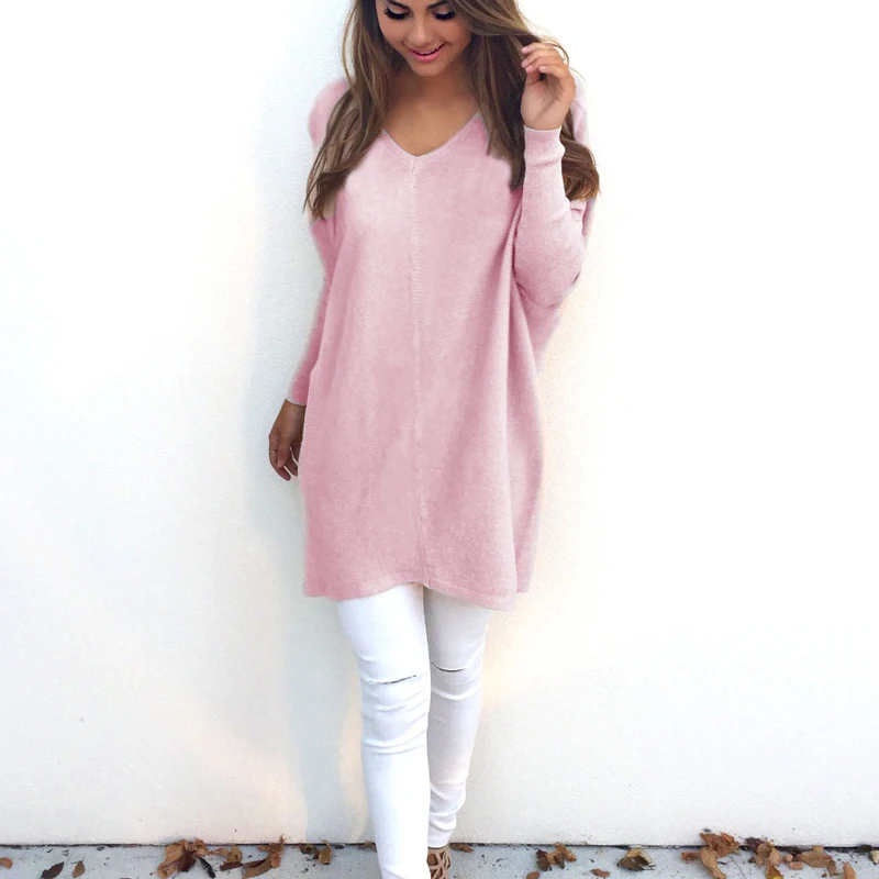 2020 New Plus Size Autumn Winter Knitting Casual Long Sleeve Solid Colors Sweater Loose Female Sweaters Fashion Women Clothing | Женская