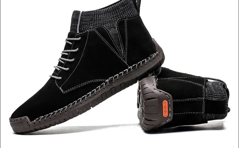 Зимние кожаные повседневные мужские ботинки; Botines Hombre Botas Masculina Bot Erkek Buty Zimowe Stivaletti Uomo; плюшевый мех