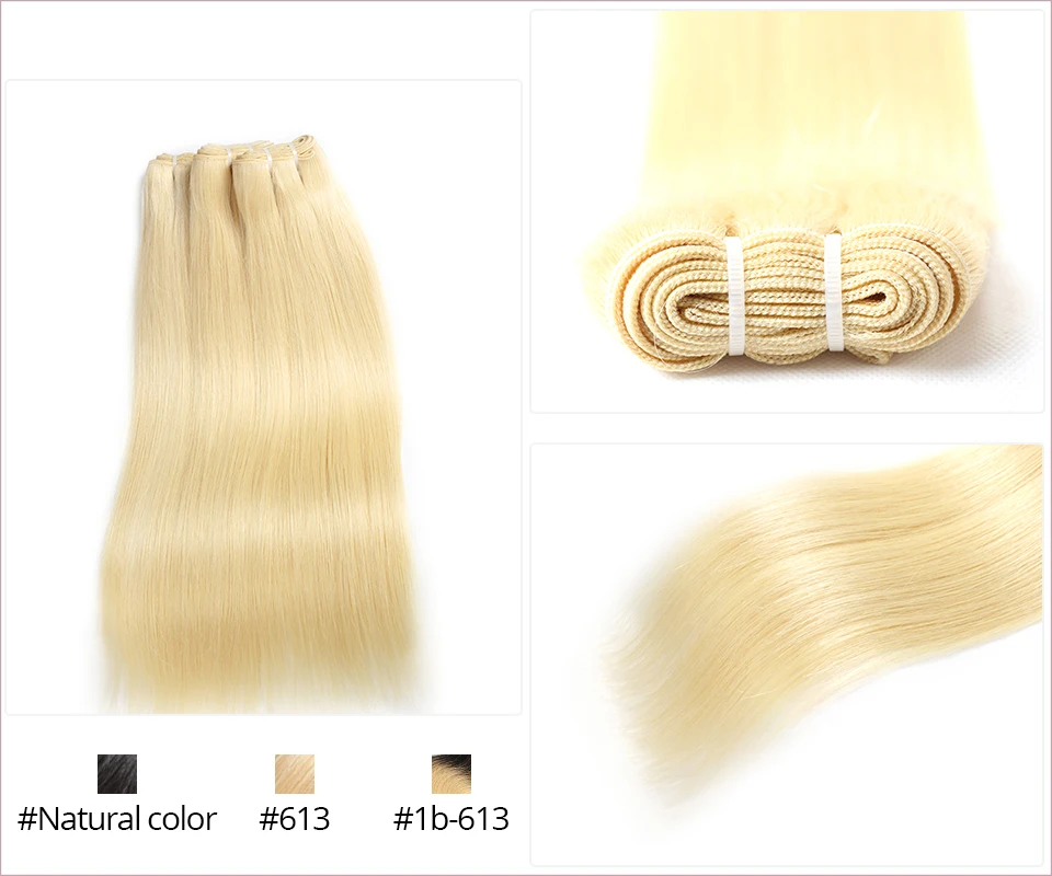 Ali queen hair Products 10A прямые девственные бразильские волосы пряди блонд 613/натуральный черный/1b-613 натуральные кудрявые пучки волос