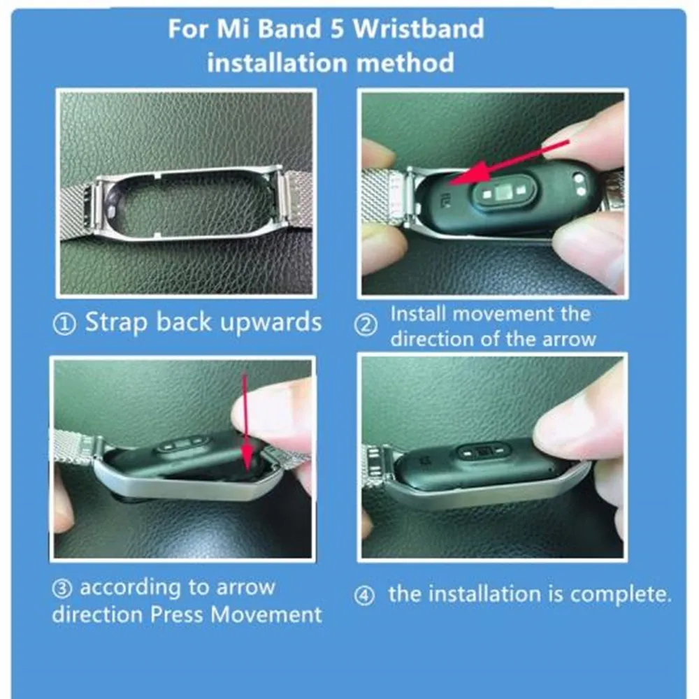 

Strap For Xiaomi Mi Band 6 4 5 Wrist Metal Bracelet Screwless Stainless Steel MIband for Mi Band 4 3 5 Strap Wristbands Pulseira