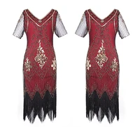 s s m l xl xxl xxxl vintage 1920s gatsby sequin fringed patchwork paisley flapper dress for women plus size party dress