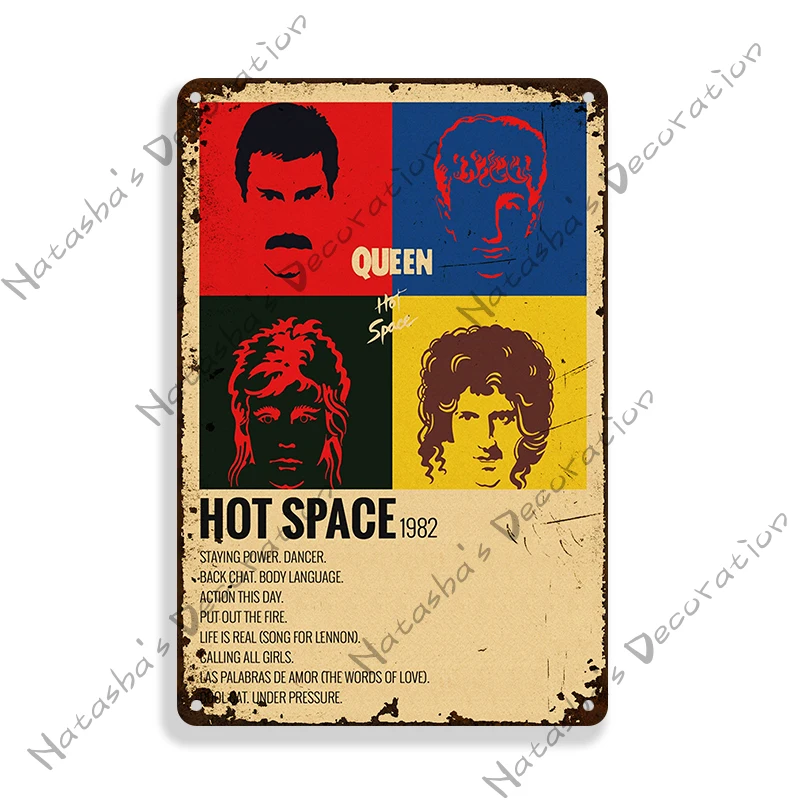 Металлические оловянные знаки Queen Band Постер для клуба паба бара дома винтажный