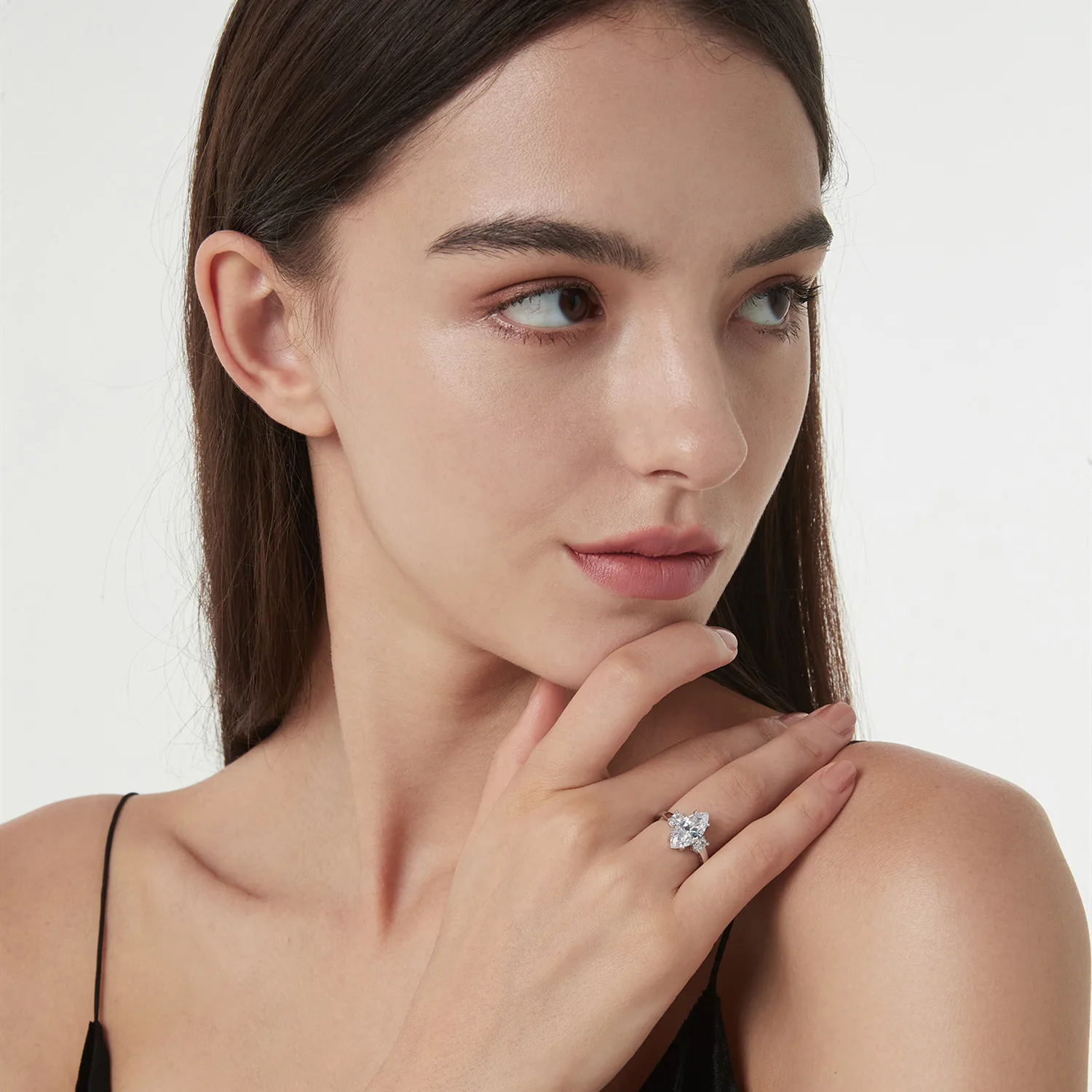 

MDEAN Sliver Color Rings for Women Wedding Engagement AAA Zircon Jewelry Femme Bijoux Bague