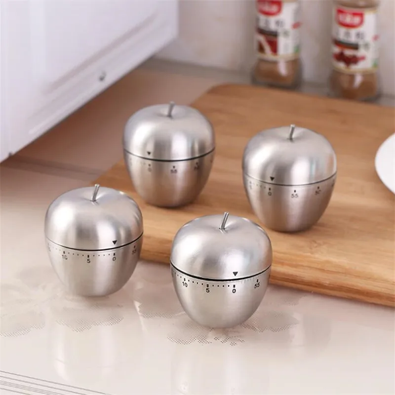 

Kitchen Timer Stainless Steel Cooking Egg 60 Minutes Mechanical Alarm Clock Baking Cooking Tools Countdown Study Time Management