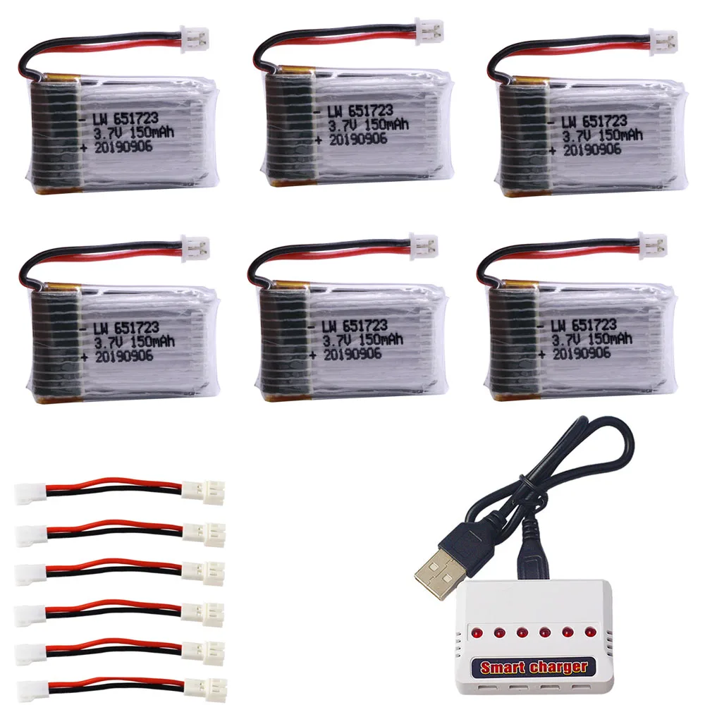 3 7 В 150 мАч Lipo аккумулятор и (6ni1) зарядное устройство для H20 Syma S8 M67 U839 RC Quadcopter