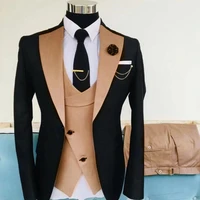 2022 nieuwste jas broek ontwerpen brown mannen suit slim fit elegante smoking wedding zaken party dress zomer terno cht001