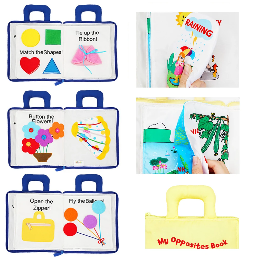 

Baby Cloth Books Multi-function Early Education Toy No Fading Cloth Book For Toddler Infants Educational Toys impart
